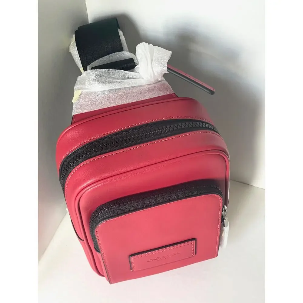 Coach Racer Sling Pack CU252 True Red Calf Leather Small Crossbody